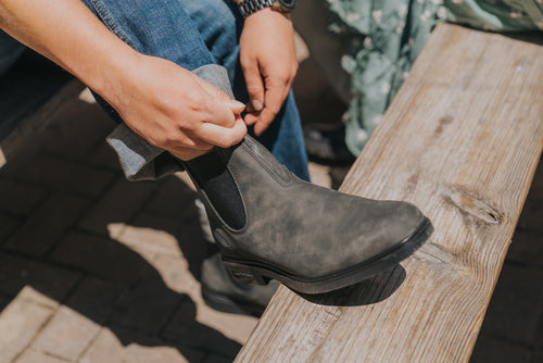 Lifestyle Men 5 image of Blundstone Men's Dress #1308 in Rustic Black