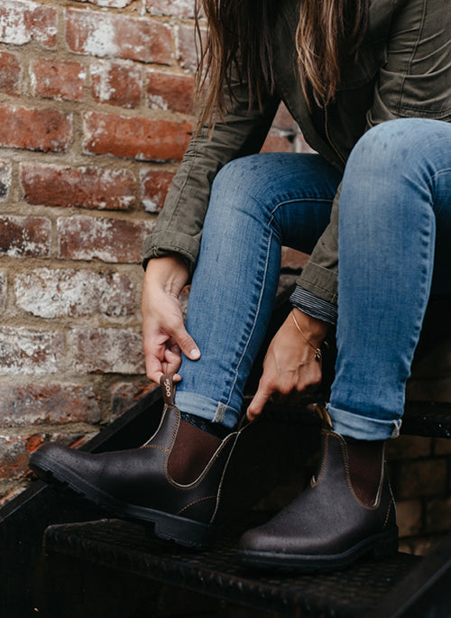 Lifestyle Women 2 image of Blundstone Women's Originals #500 in Stout Brown