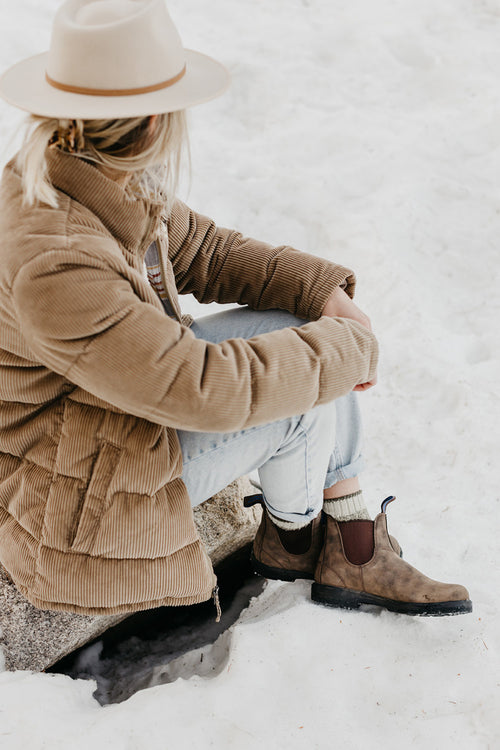 Lifestyle Women 1 image of Blundstone Women's Thermal #584 in Rustic Brown