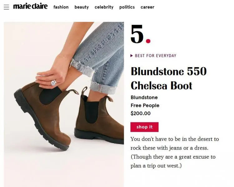 Best Chelsea Boots for Women, Marie Claire List Features our 550's