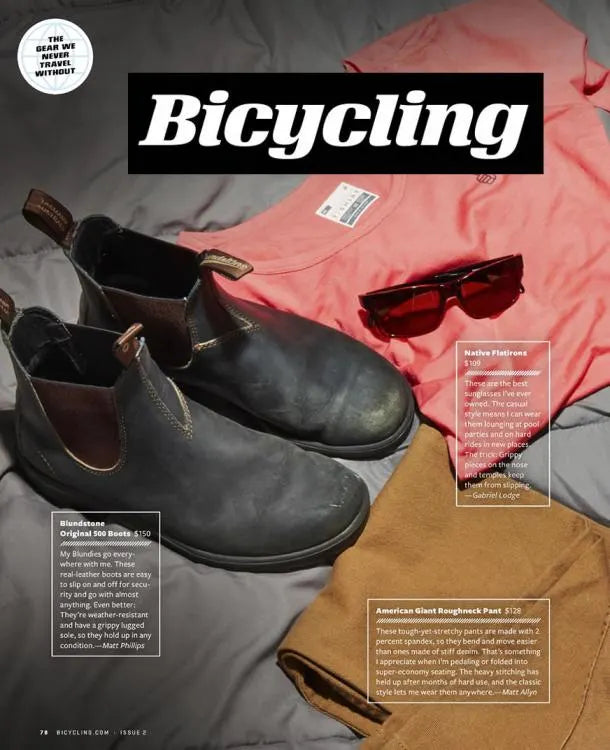 Bicycling Magazine Features Blundstone in Gear We Never Travel Without
