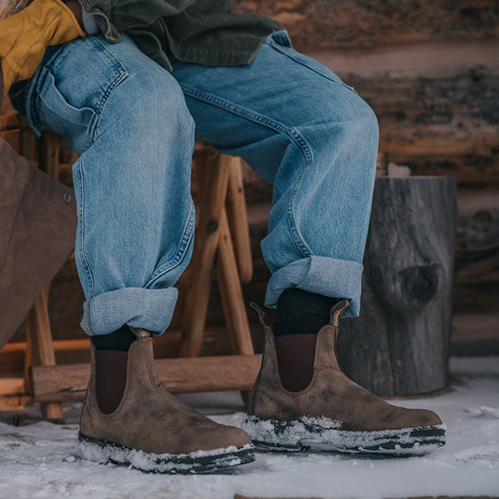 Rustic Brown Premium Leather Chelsea Boots, Men's All-Terrain 2056