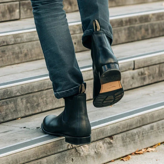 Black Full Grain Leather Chelsea Boots, Kids' Series 531
