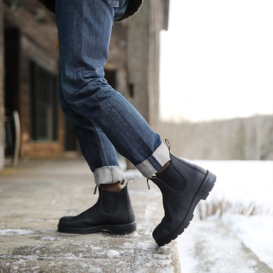 靴 BLUNDSTONE LUG BOOT UK4(23.5-24.0cm) Black Premium Leather Chelsea Boots, Women's Lug 2240 - Blundstone