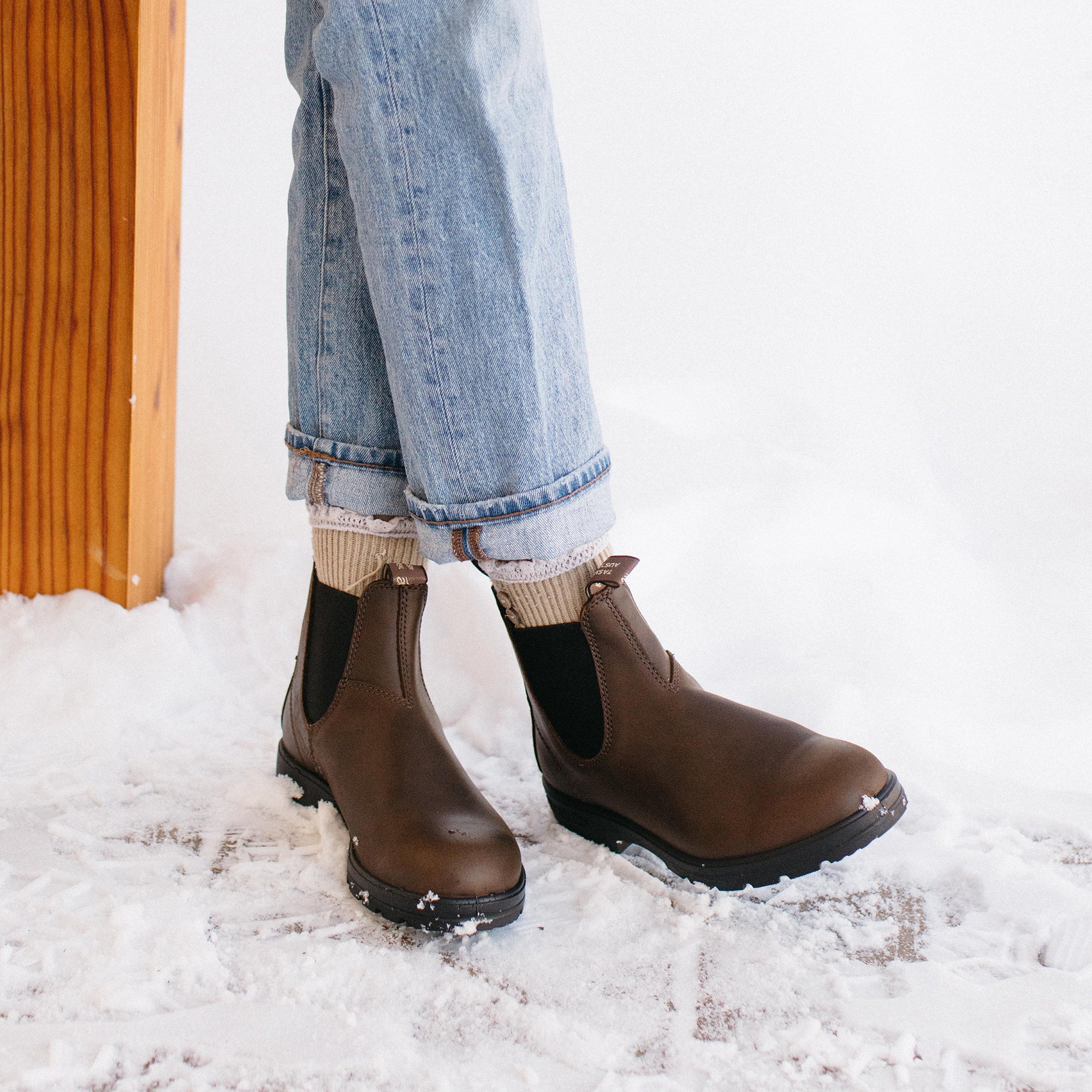 Antique Brown Premium Leather Chelsea Boots, Women's Classics 1609