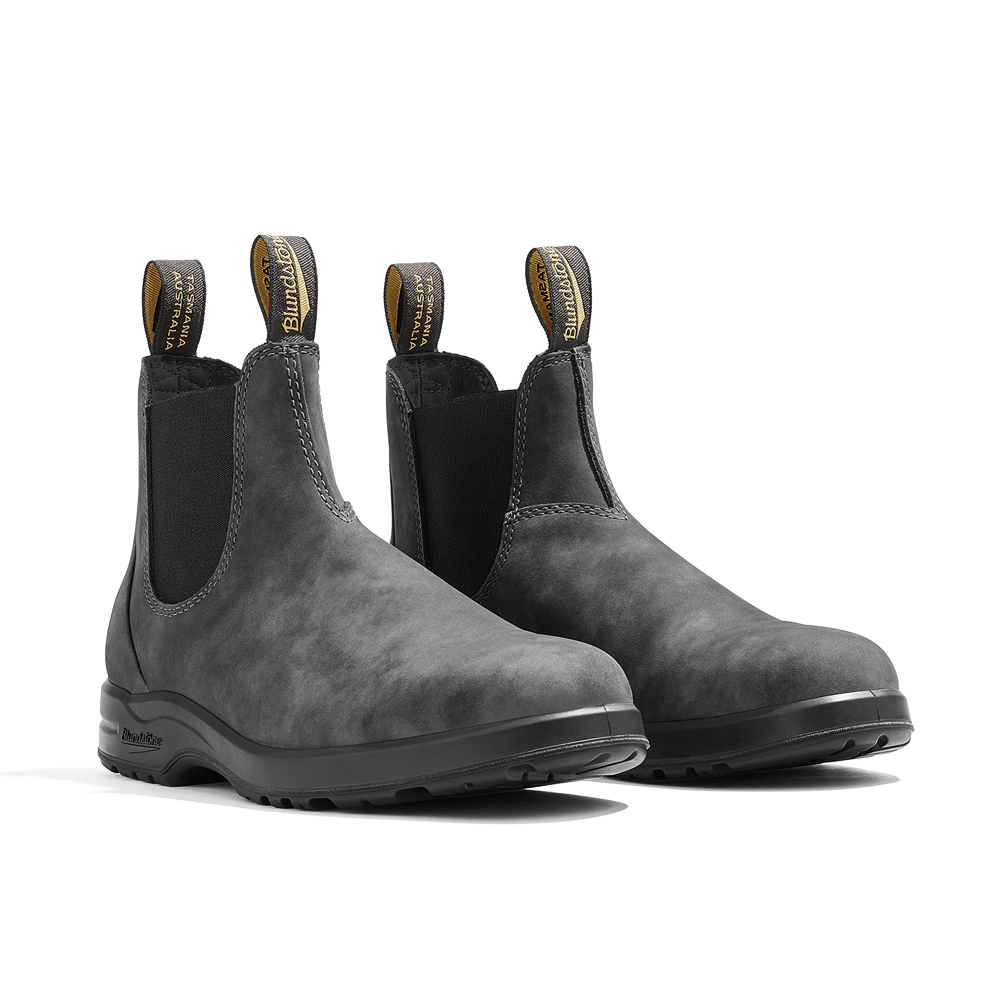 Rustic Black Premium Leather Chelsea Boots, Men's All-Terrain 2055
