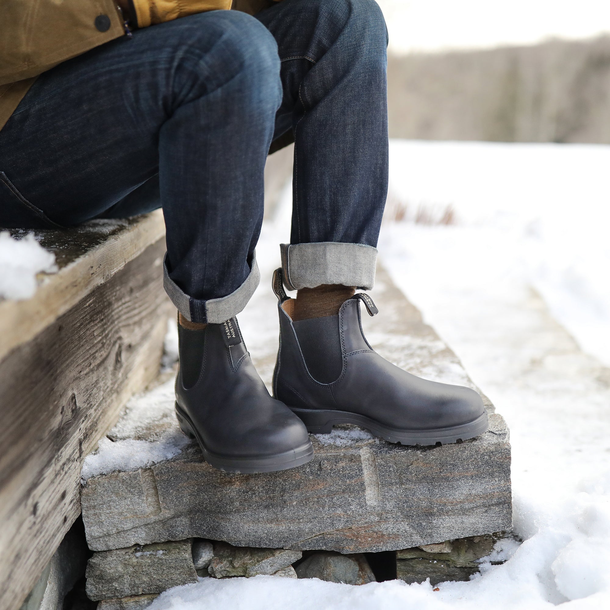 Black Premium Leather Chelsea Boots, Men's Classics 558 - Blundstone