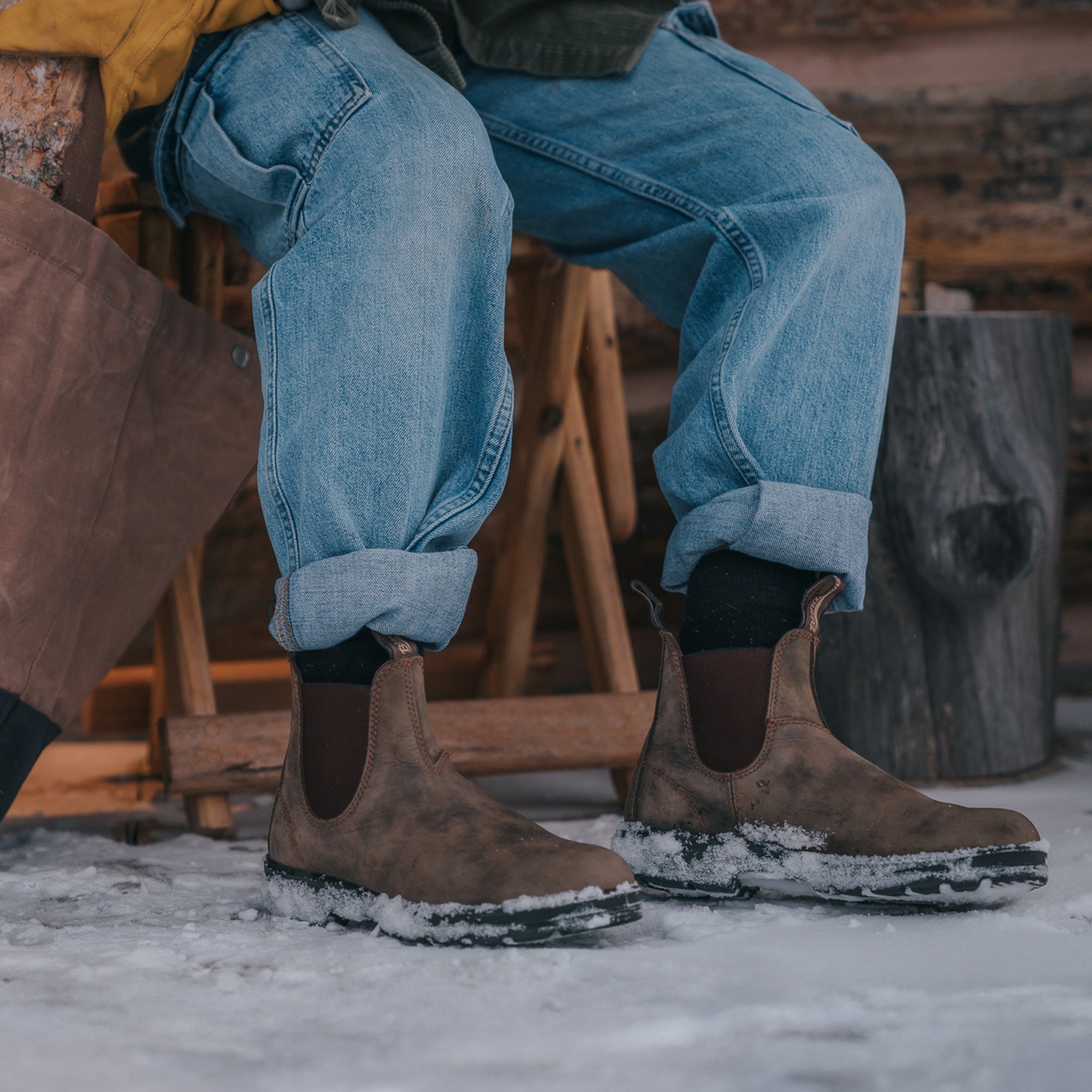 Rustic Brown Premium Leather Chelsea Boots, Men's Classics 585
