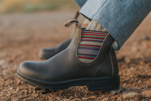 Lifestyle Women 1 image of Blundstone Women's Originals #1409 in Stout Brown / Stripes