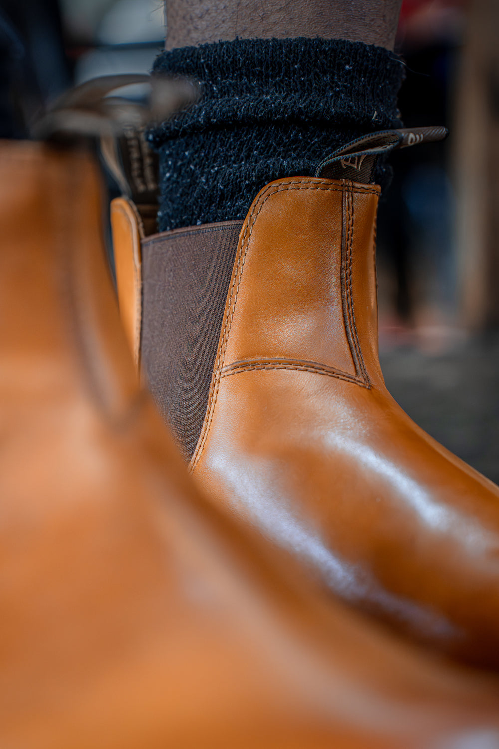 Chestnut Premium Leather Chelsea Boots, Men's Heritage 158
