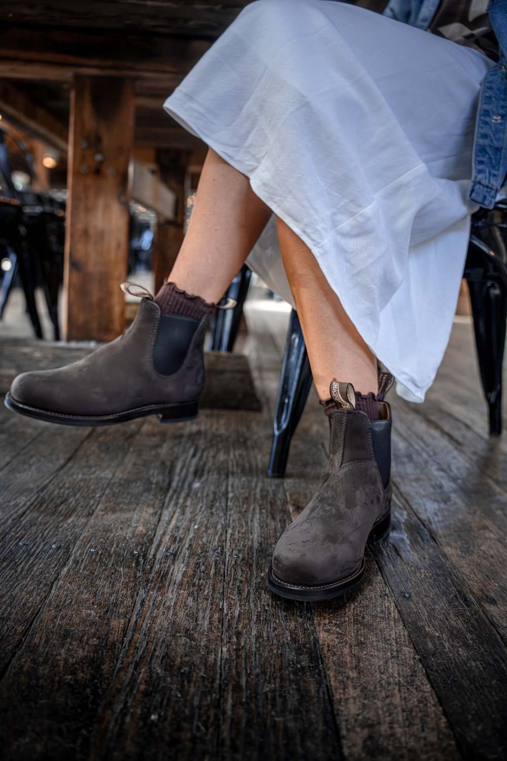 Chocolate Premium Leather Chelsea Boots, Women's Heritage 159