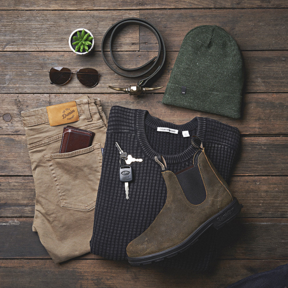 Dark Olive Suede Leather Suede Boots, Men's Originals 1615