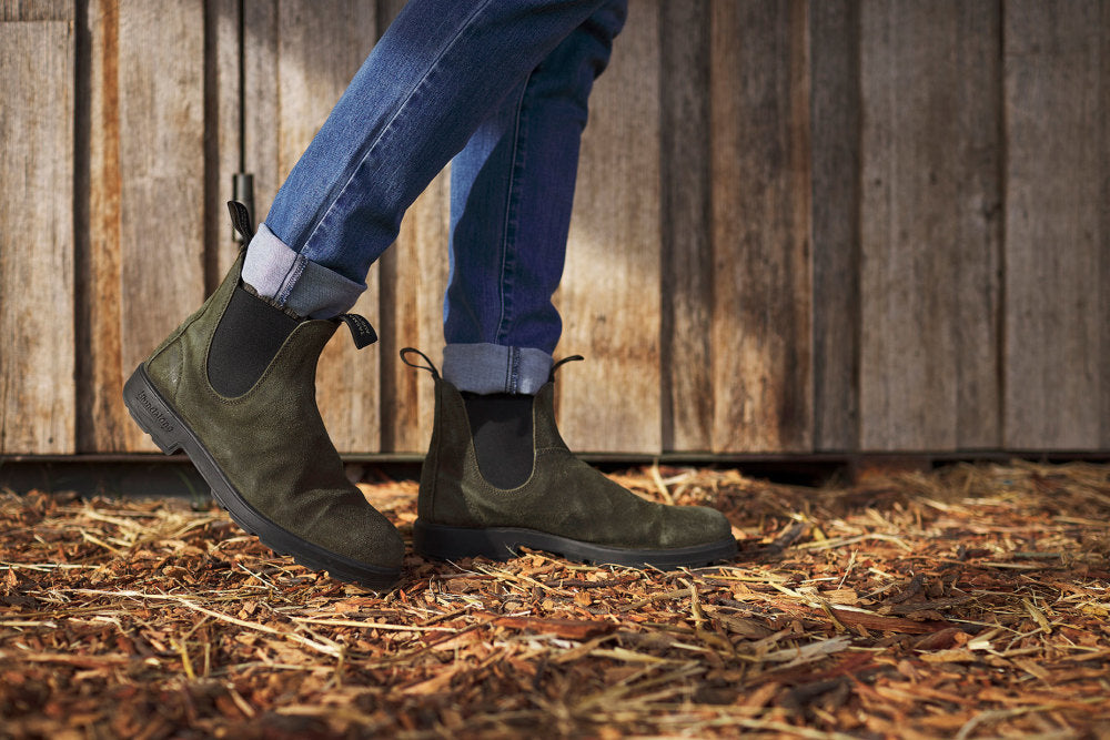 Dark Olive Suede Leather Suede Boots, Women's Originals 1615