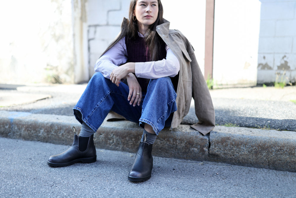 【実使用】チェルシー　Sterling Vintage Zinc Brush Full Grain Leather Chelsea Boots, Women's