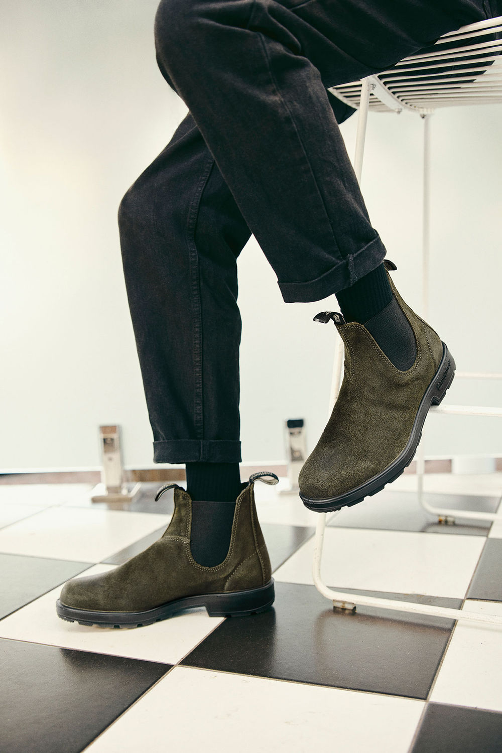 Dark Olive Suede Leather Suede Boots, Men's Originals 1615