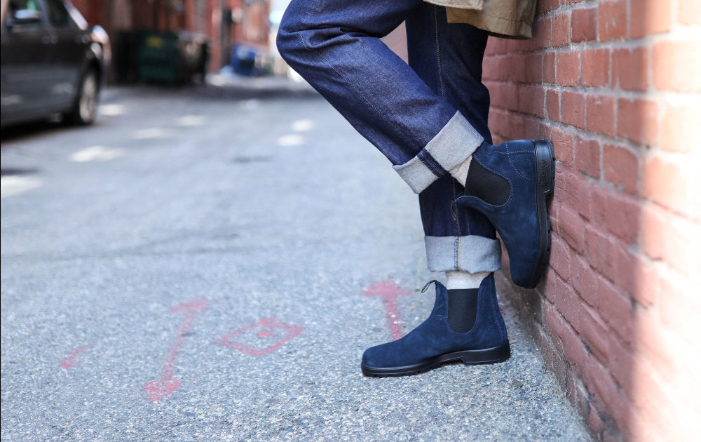 Midnight Navy Suede Leather Chelsea Boots, Men's Originals 2503