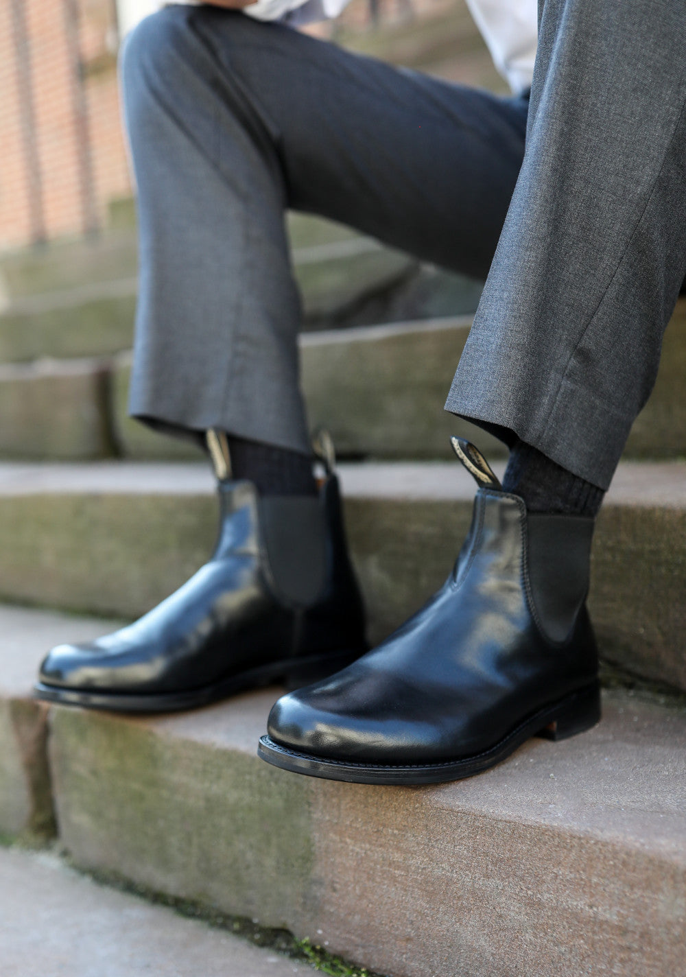 Black Premium Leather Chelsea Boots, Men's Heritage 156 - Blundstone