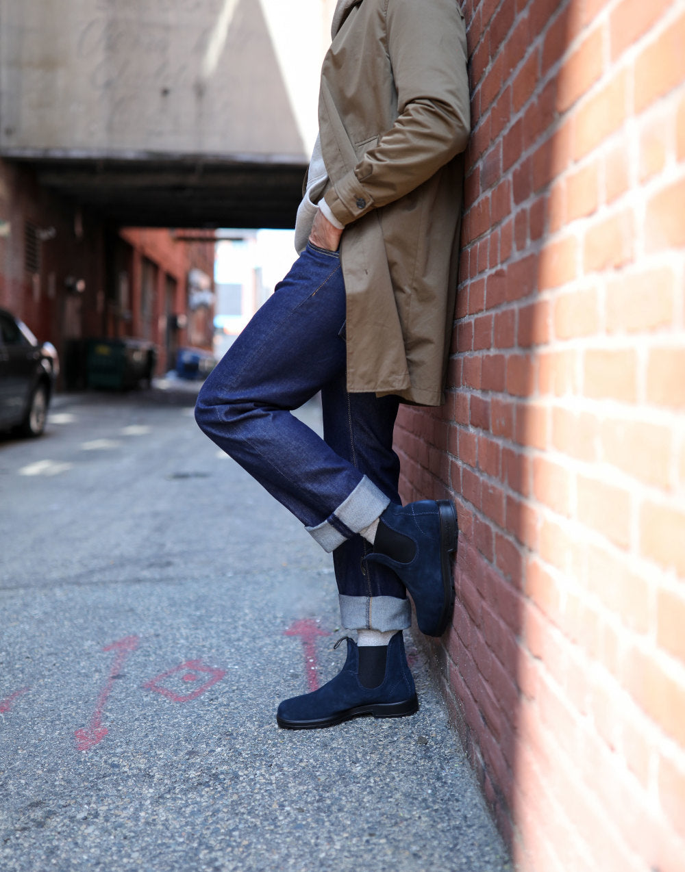 Midnight Navy Suede Leather Chelsea Boots, Men's Originals 2503