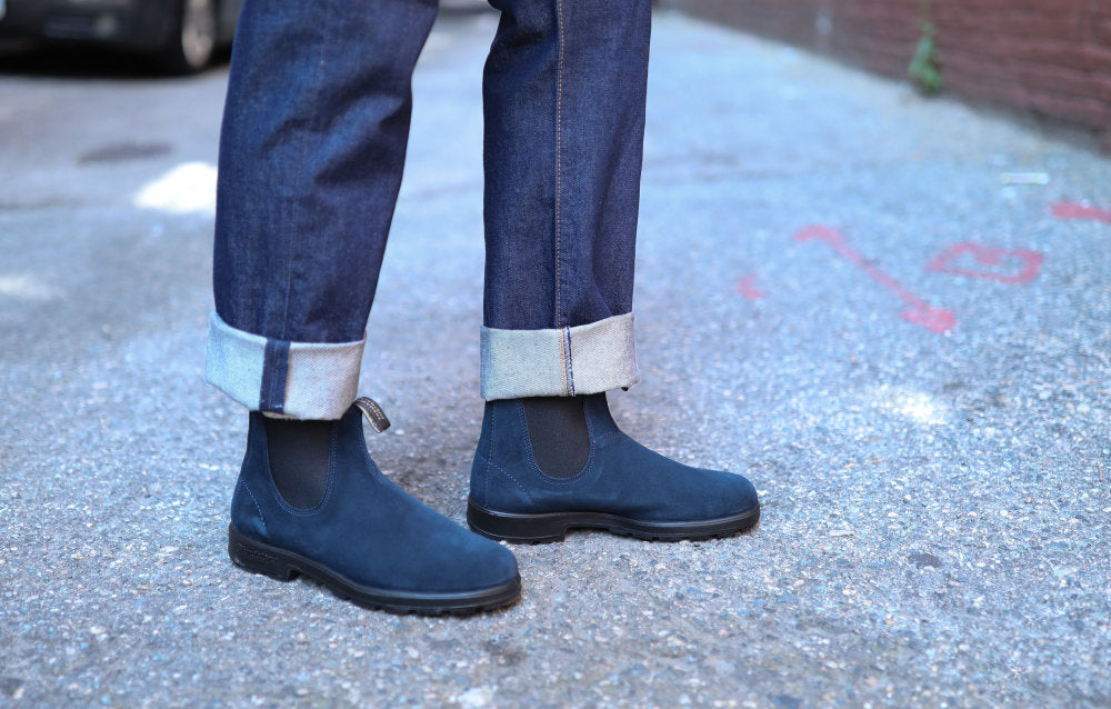 Midnight Navy Suede Leather Chelsea Boots, Men's Originals 2503