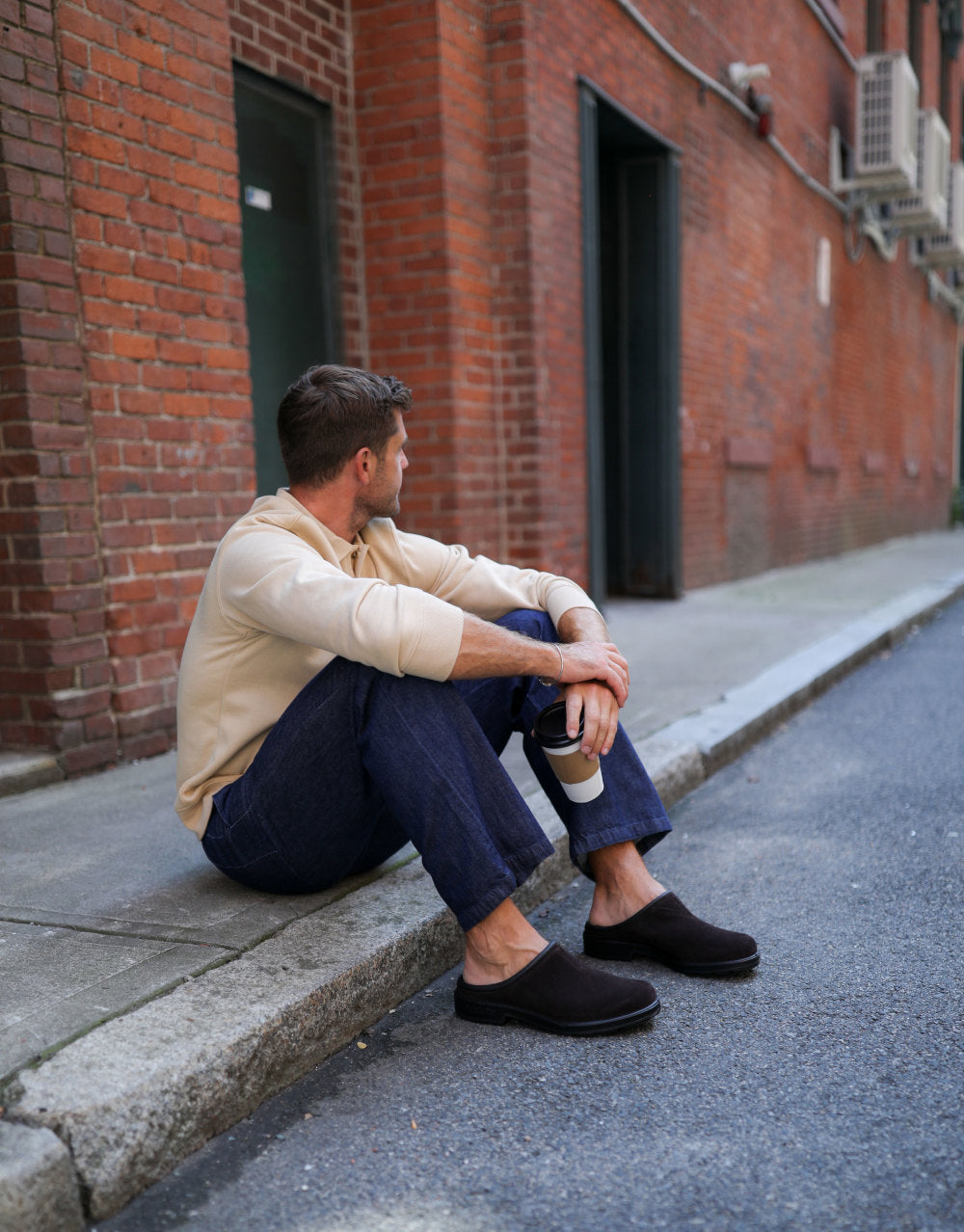 Dark Brown Suede Leather Slip-on Clogs, Men's Originals 2521