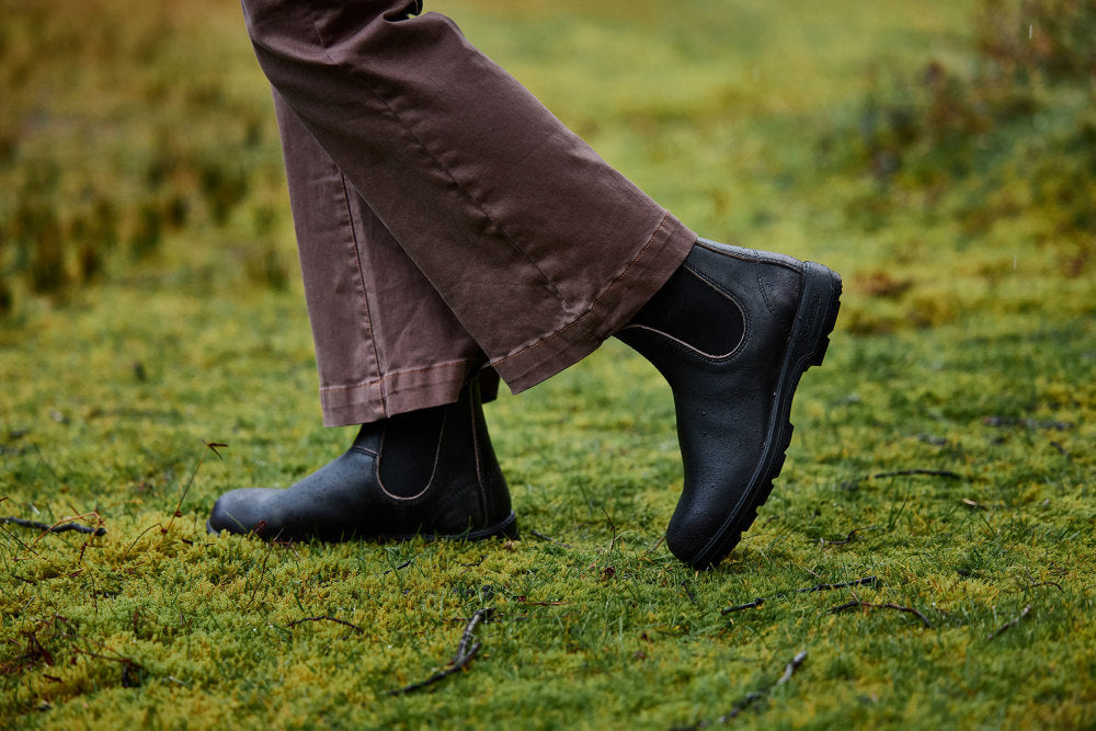 Vintage Zinc Brush Full Grain Leather Chelsea Boots, Women's