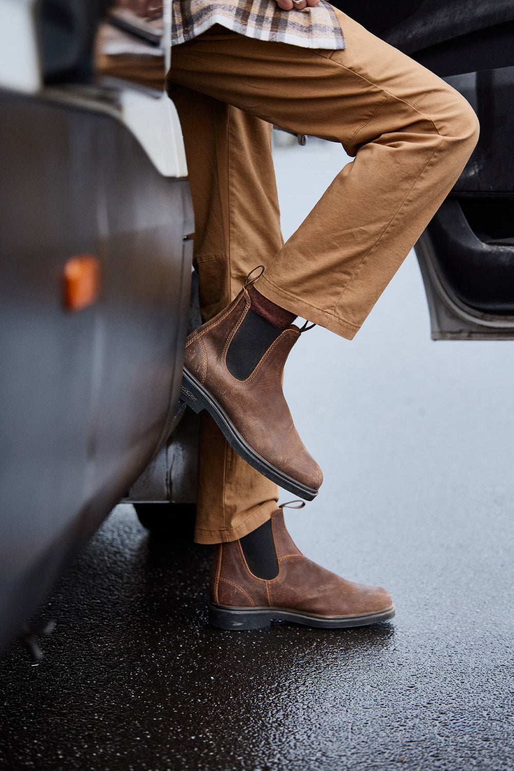 Tobacco Suede Suede Leather Chelsea Boots, Men's Dress 2581