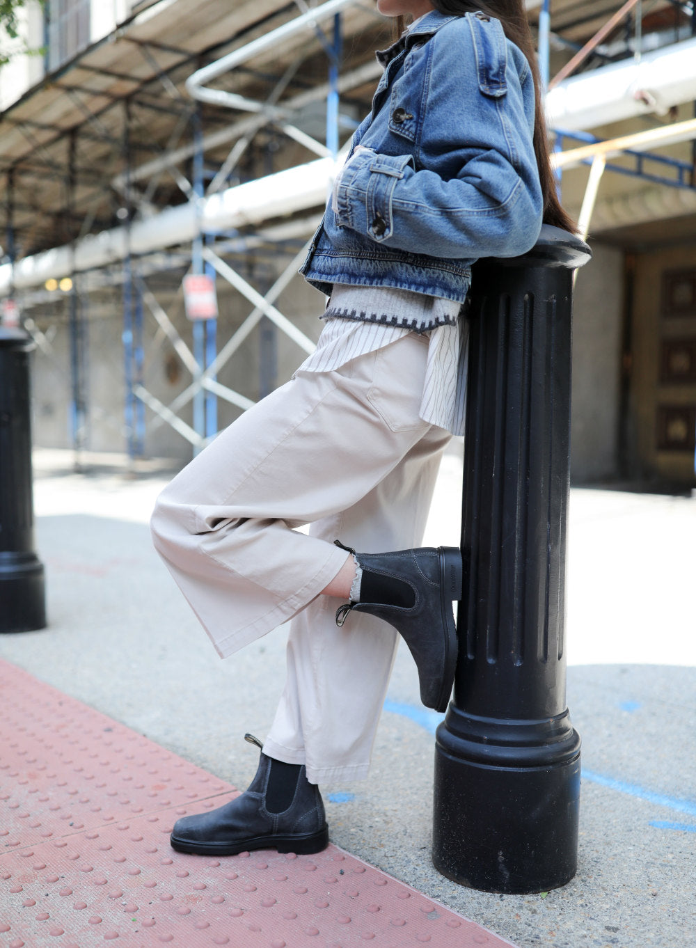 Steel Grey Suede Suede Leather Chelsea Boots, Women's Dress 2582