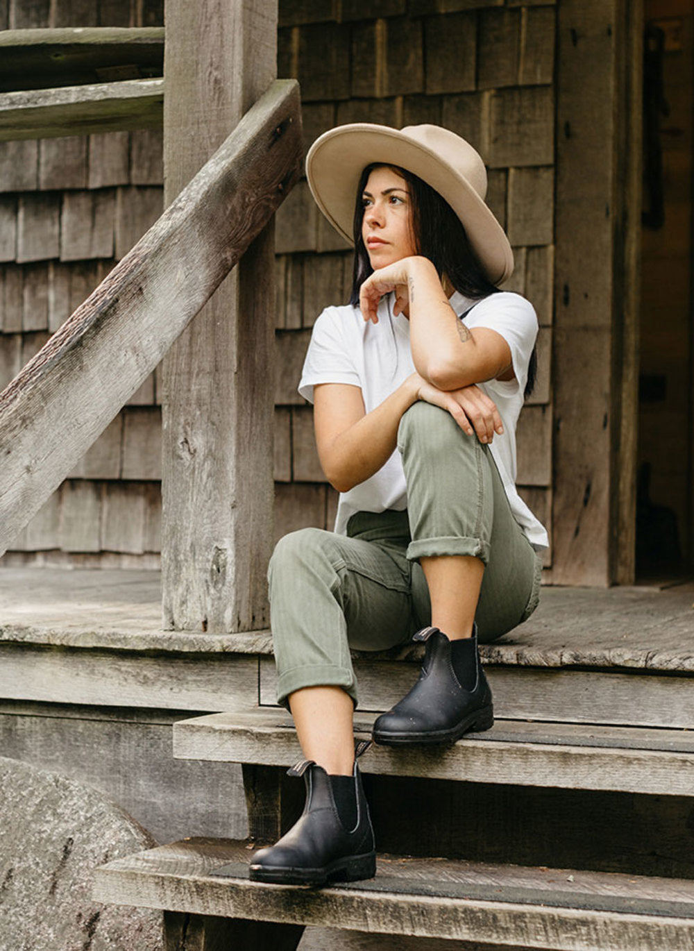 Black Premium Leather Chelsea Boots, Women's Originals 510