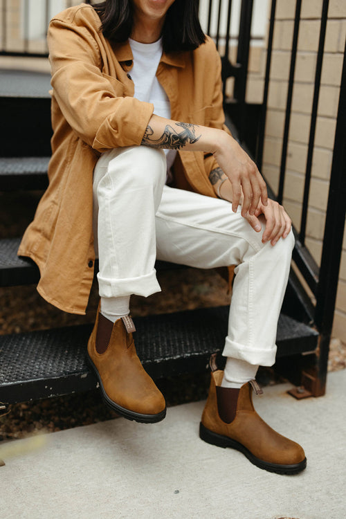 Saddle Brown Premium Leather Chelsea Boots, Men's Classics 562