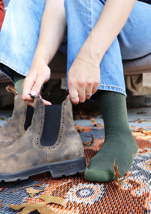 Lifestyle 6 image of Blundstone Cargo Green Merino Wool Blend Socks in Cargo Green