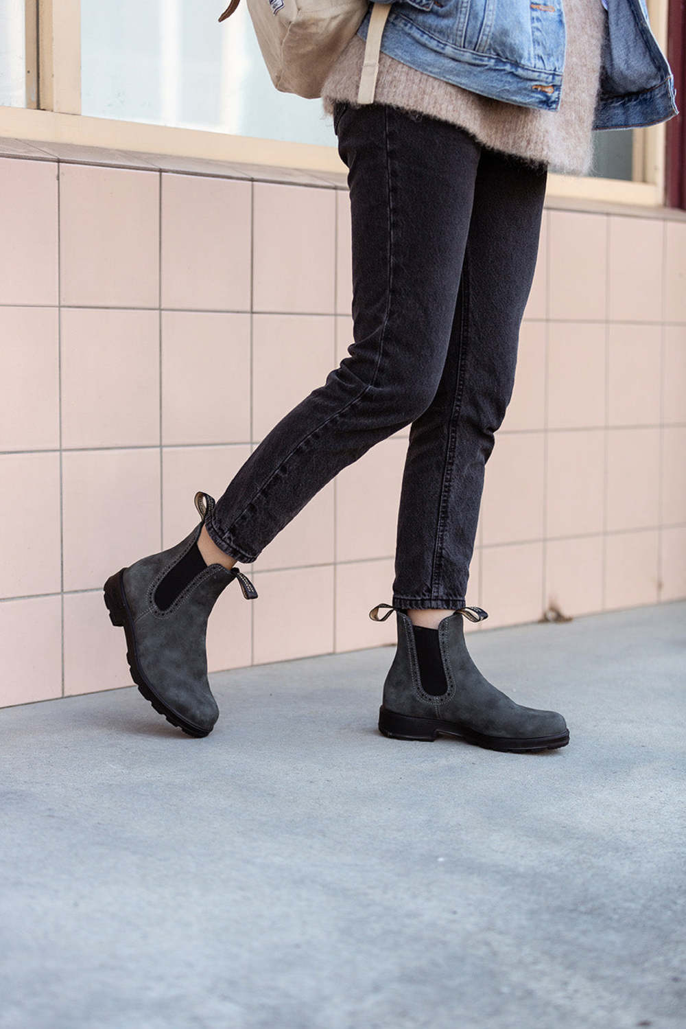 Rustic Black Premium Leather High Top Boots, Women's Originals