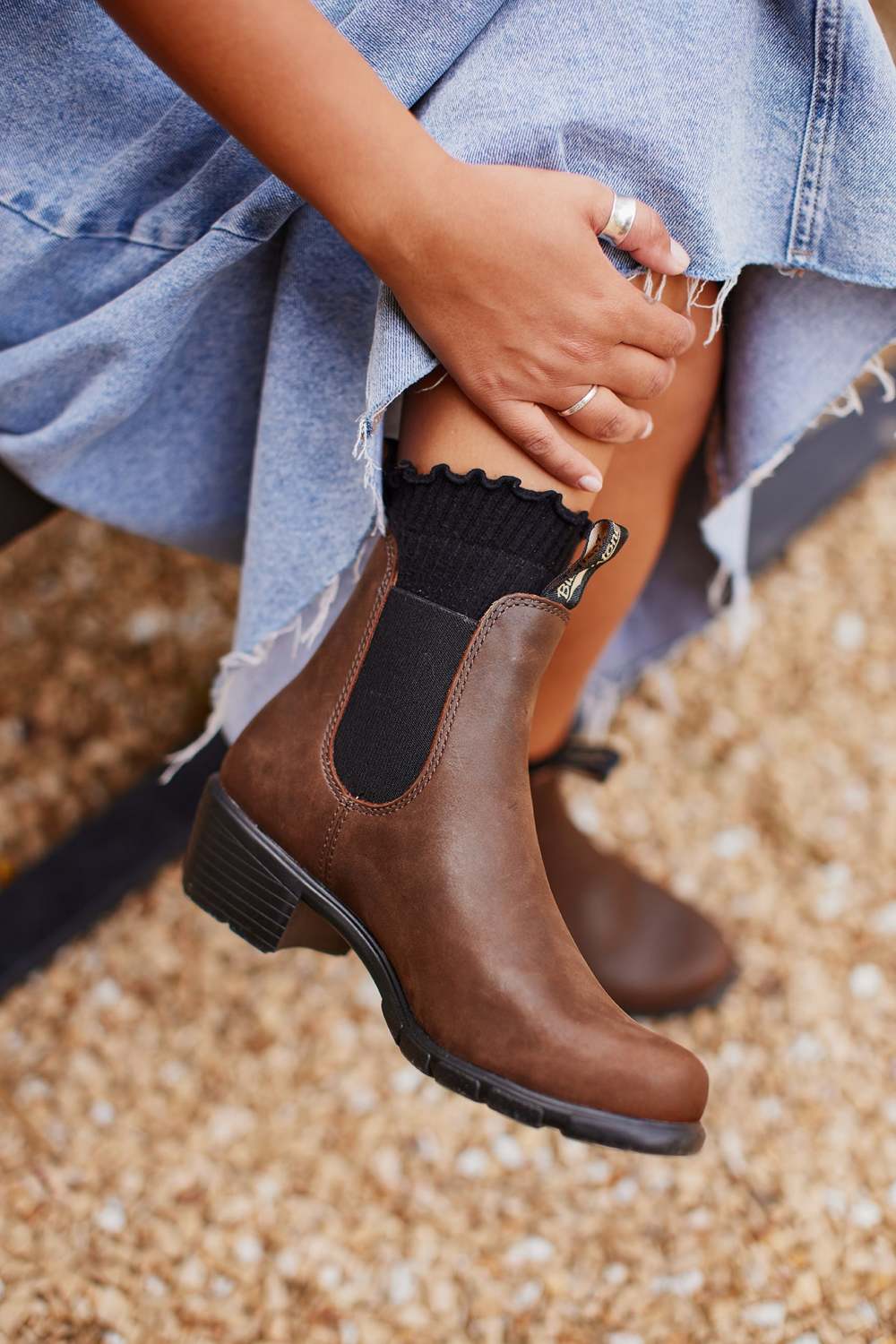 Antique Brown Leather Heeled Boots, Women's Series 1673 - Blundstone