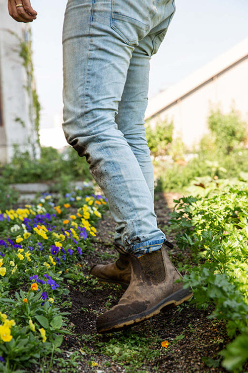 Lifestyle Women 7 image of Blundstone Women's Classics #1944 in Rustic Brown / Mustard-Black
