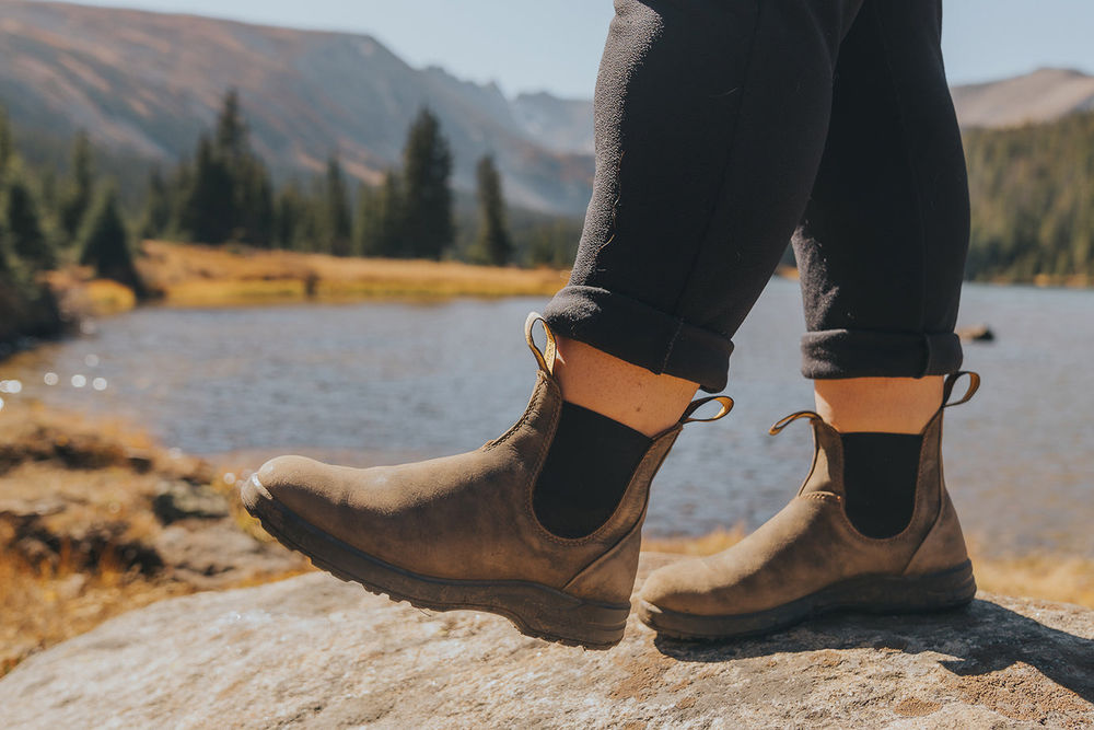Rustic Brown Premium Leather Chelsea Boots, Women's All-Terrain