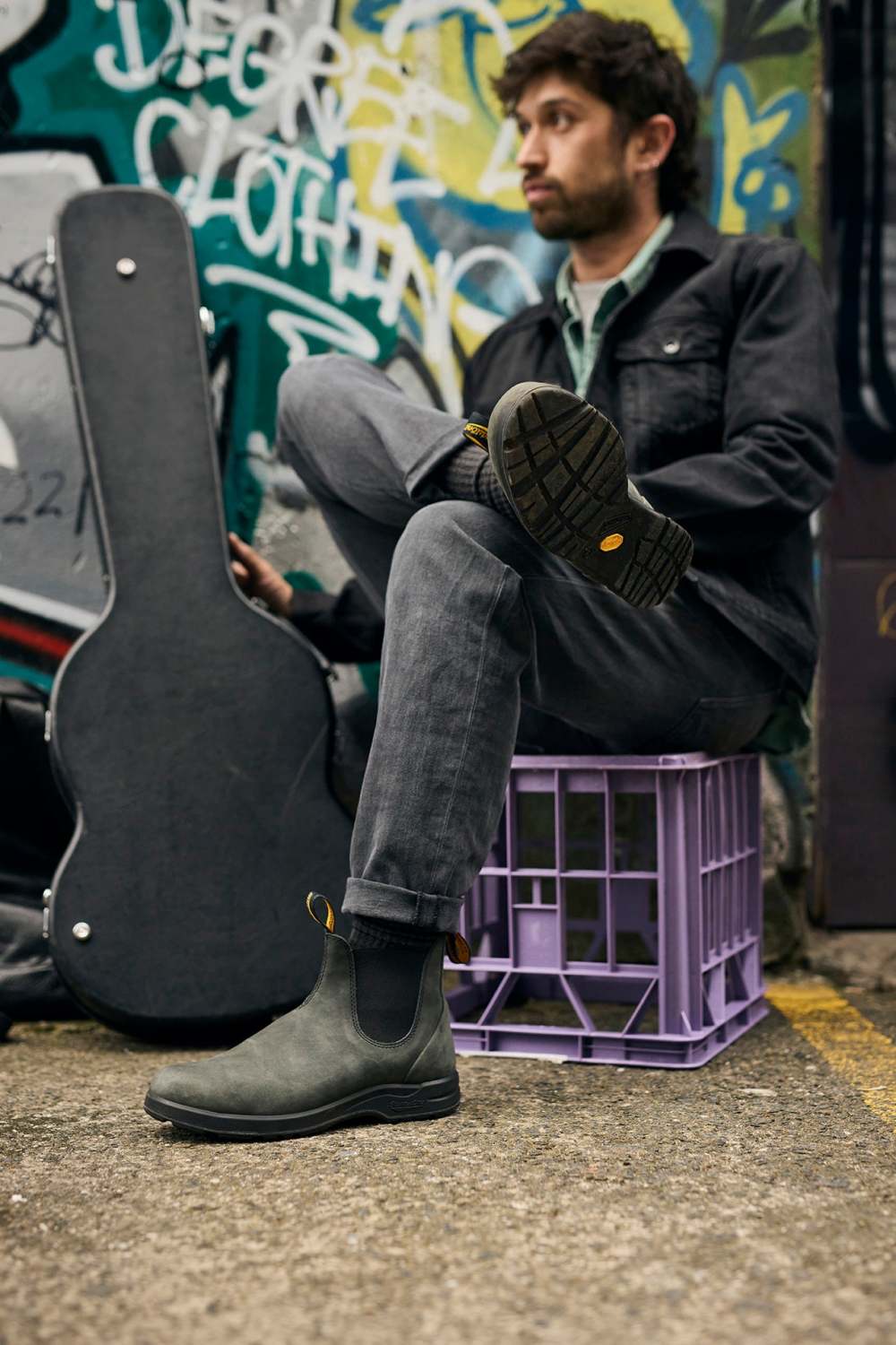 Rustic Black Premium Leather Chelsea Boots, Men's All-Terrain 2055
