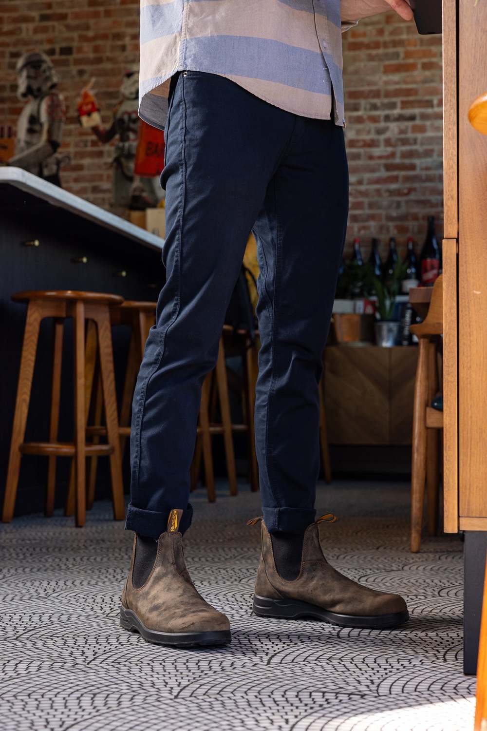 Rustic Brown Premium Leather Chelsea Boots, Men's All-Terrain 2056