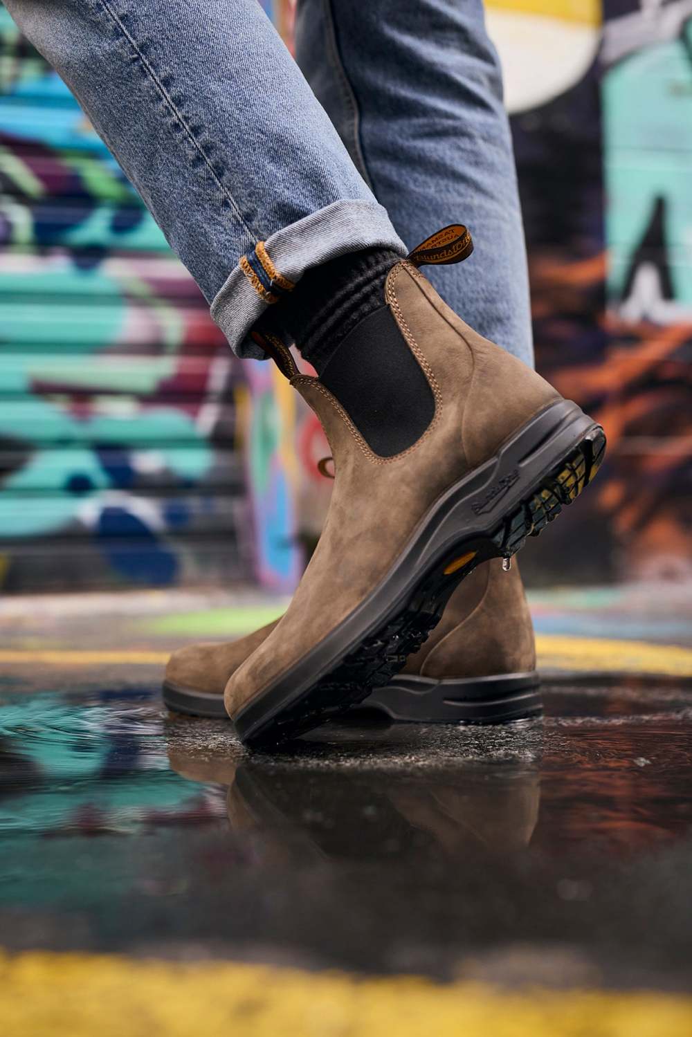 Rustic Brown Premium Leather Chelsea Boots, Women's All-Terrain