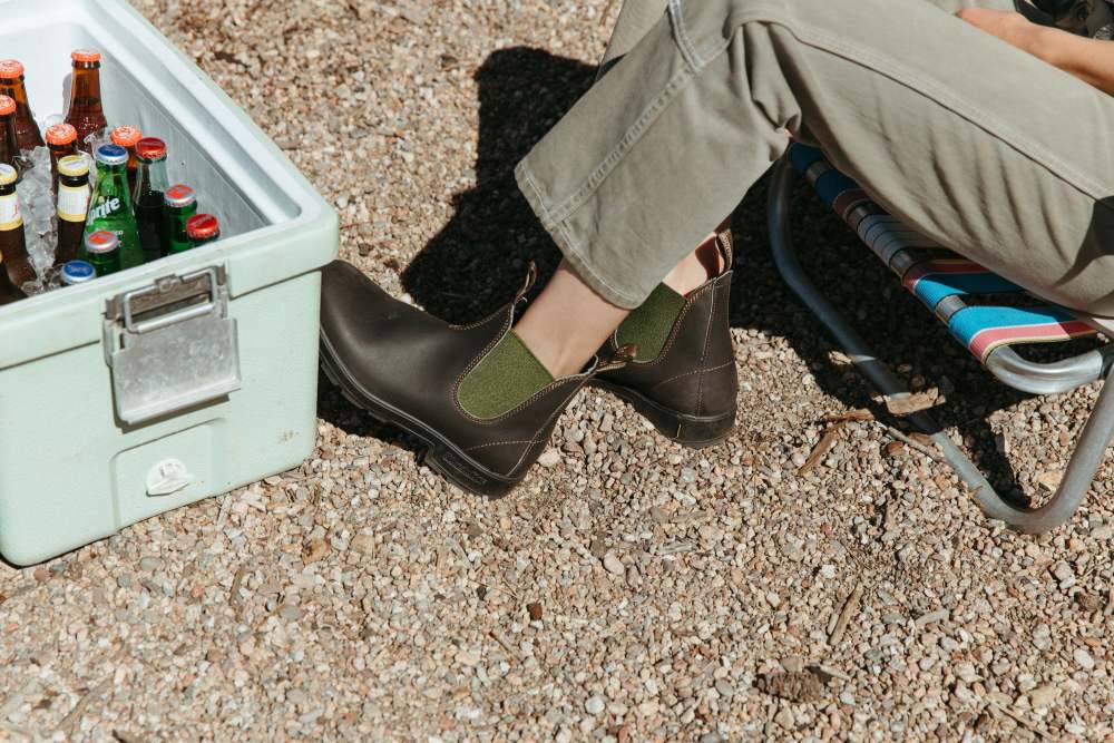 Stout Brown / Olive Premium Leather Chelsea Boots, Women's