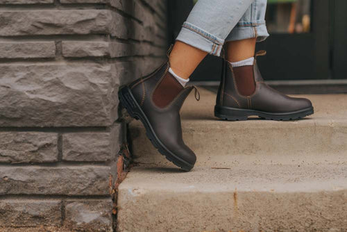 Walnut Brown Premium Leather Chelsea Boots, Women's Classics 550