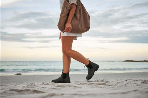 Rustic Black Leather Chelsea Boots, Women's Classics 587