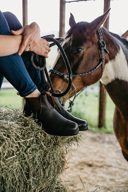 Stout Brown Premium Leather Chelsea Boots, Women's Dress 062