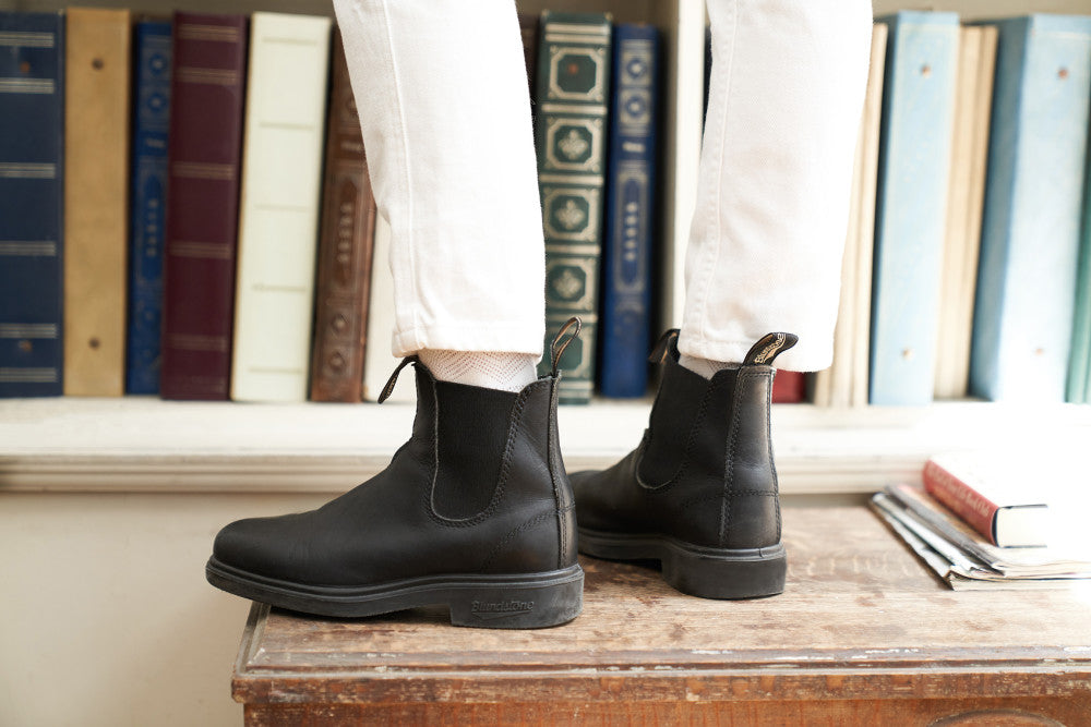 Black Full Grain Leather Chelsea Boots, Women's Dress 063 - Blundstone