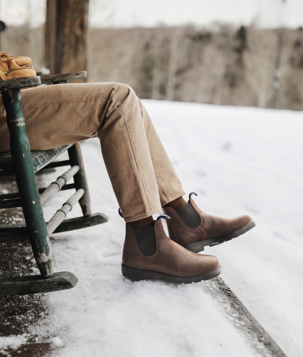 Antique Brown Premium Waterproof Leather Chelsea Boots, Men's
