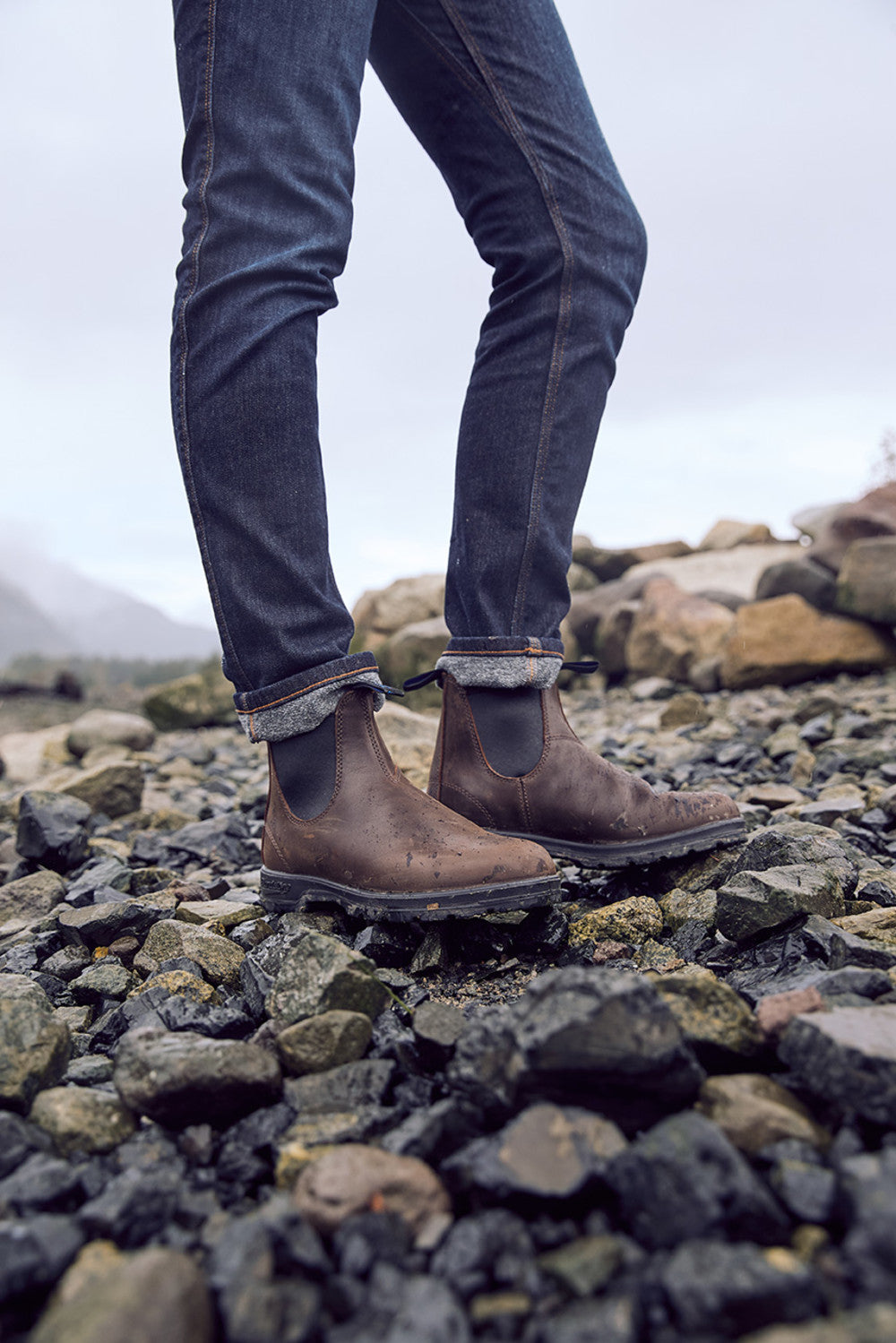 Antique Brown Premium Waterproof Leather Chelsea Boots, Women's