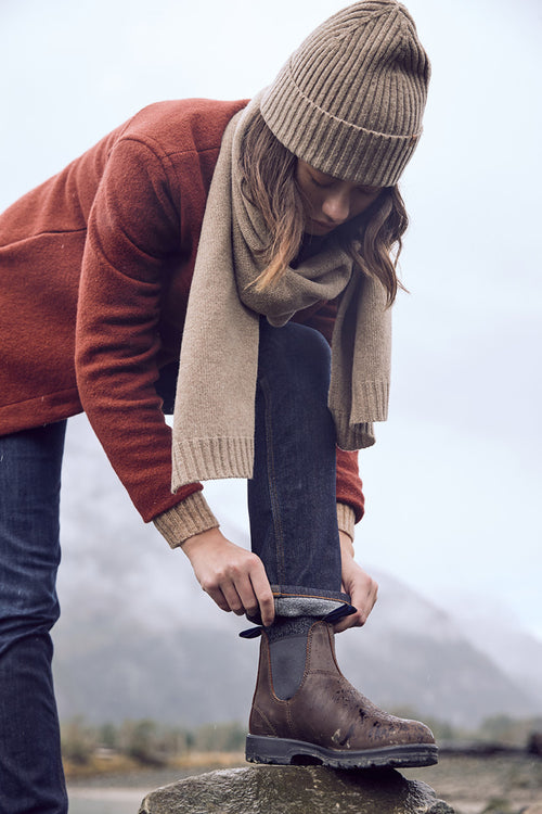 Antique Brown Premium Waterproof Leather Chelsea Boots, Women's