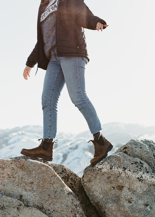 Antique Brown Premium Waterproof Leather Chelsea Boots, Women's