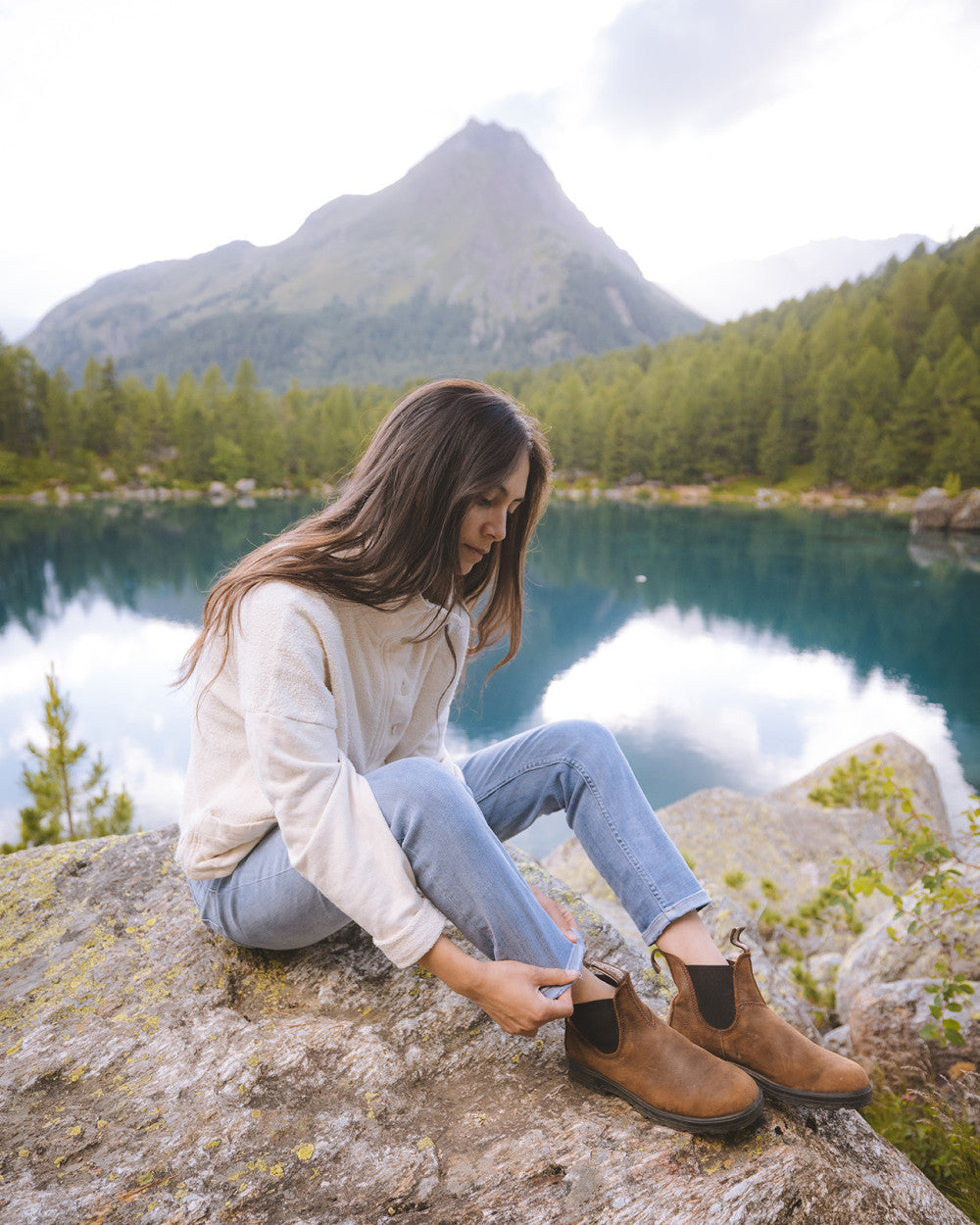 Antique Brown Premium Leather Chelsea Boots, Women's Classics 1609