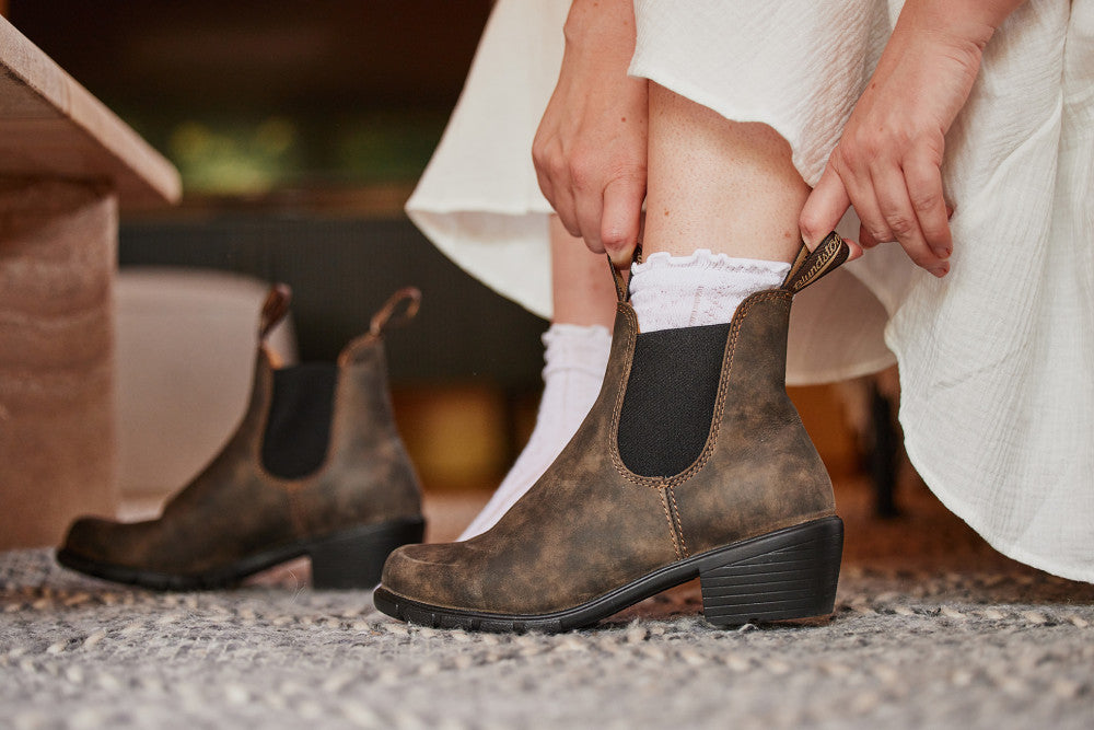 Rustic Brown Premium Leather Heeled Boots, Women's Series 1677