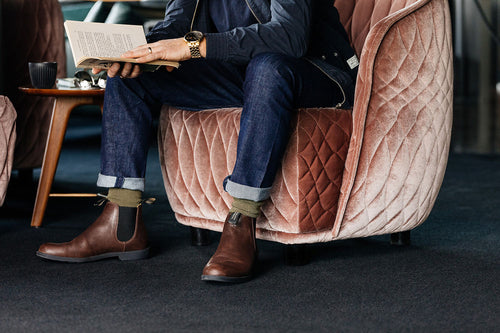 Lifestyle Men 2 image of Blundstone Men's Dress #1900 in Chestnut Brown