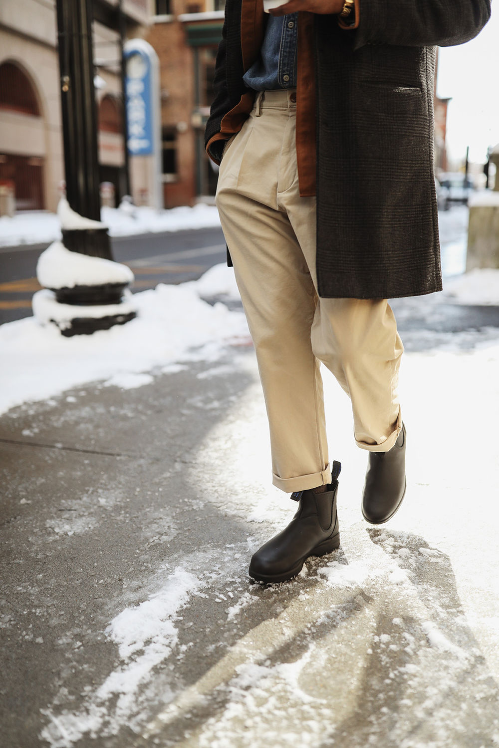 Black Premium Waterproof Leather Chelsea Boots, Men's All-Terrain